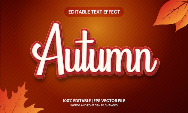 Effet de texte 3D vecteur automne