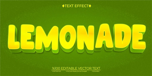 Effet de texte 3D vectoriel modifiable à la limonade