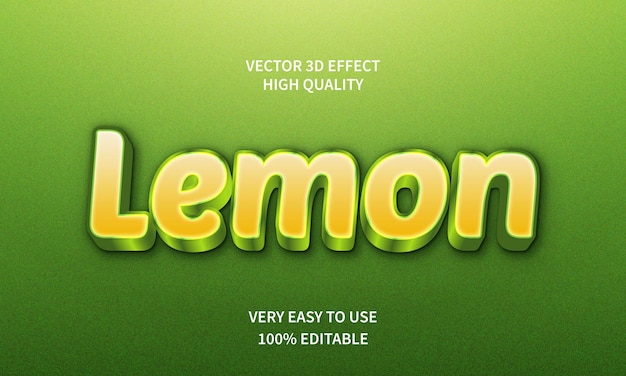 Effet de texte 3d vert citron Effet