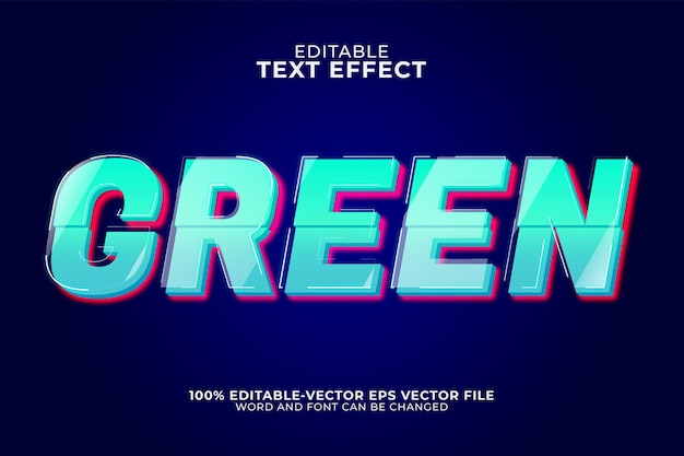 Effet De Texte 3d Vert