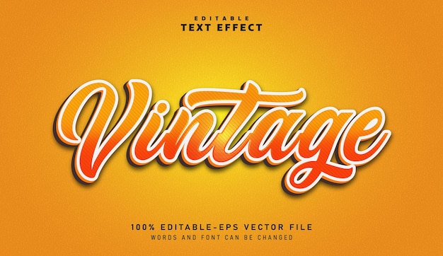 Vecteur effet de texte 3d vintage effet de texte modifiable