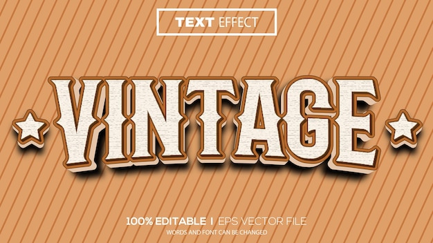 Effet De Texte 3d Vintage Effet De Texte Modifiable