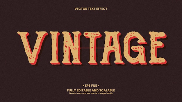 Vecteur effet de texte 3d vintage avec style rétro et vintage