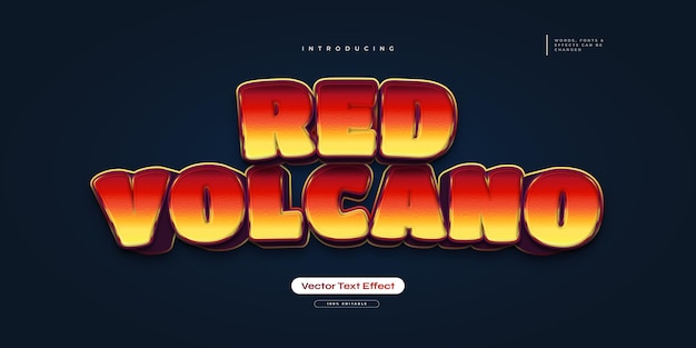 Effet De Texte 3d Volcan Rouge Modifiable