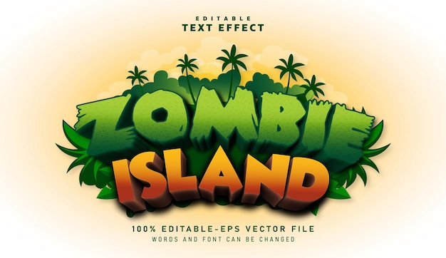 Effet De Texte 3d Zombie Island Effet De Texte Modifiable