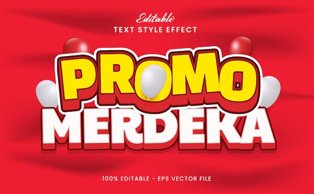 Vecteur effet de texte 3deditable promo merdeka