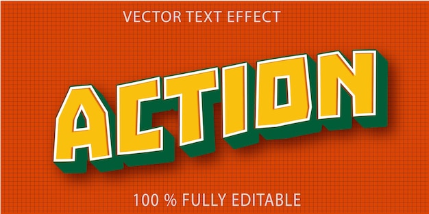 Vecteur effet de texte d'action de bloc de couleur