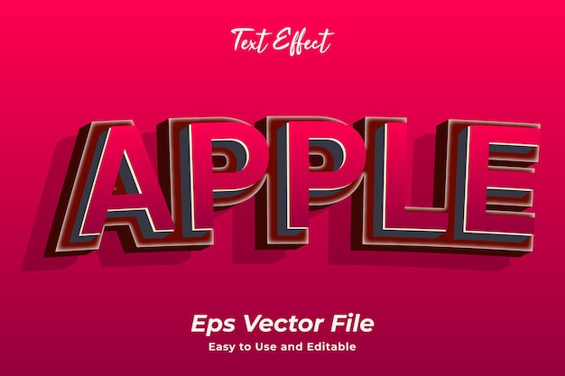 Vecteur effet de texte apple vecteur premium facile à utiliser et modifiable