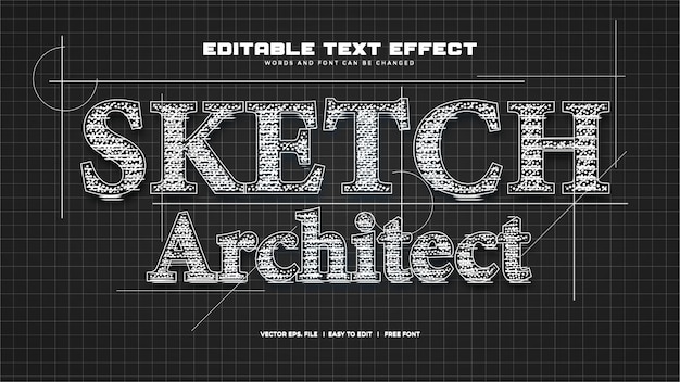 Effet de texte d'architecte d'esquisse