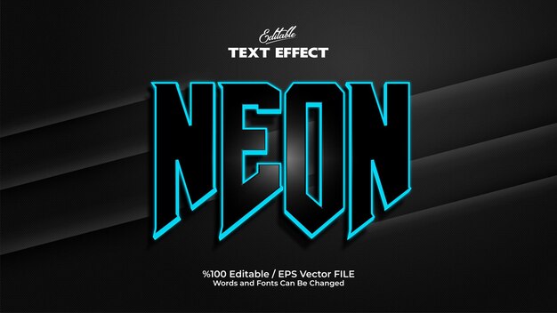 Vecteur effet de texte au néon modifiable