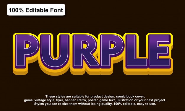 Effet De Texte Autocollant Violet