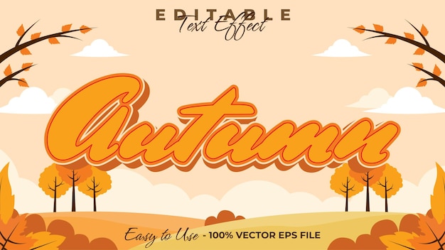 Effet de texte d'automne style graphique de fête d'autumn texte modifiable