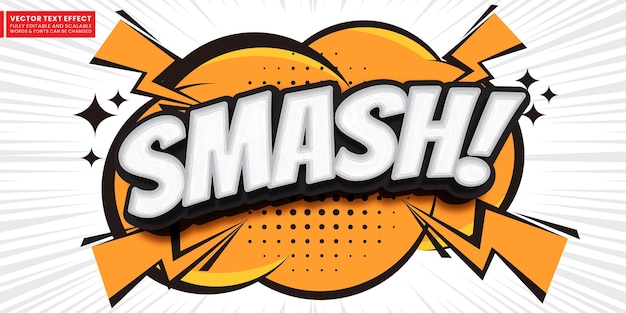 Effet De Texte De Bande Dessinée Smash Style De Police En Trois Dimensions Modifiable