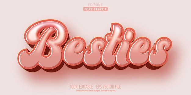 Effet de texte Besties style de texte rose modifiable