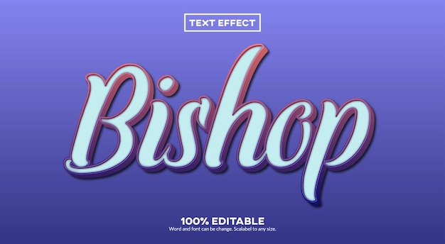 Vecteur effet de texte bishop 3d