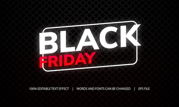 Vecteur effet de texte - black friday