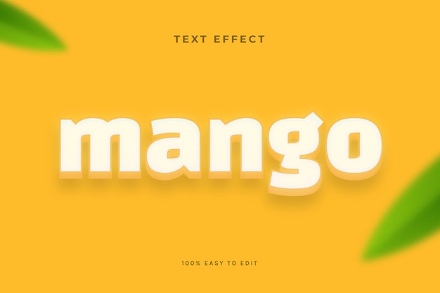 Effet De Texte Blanc Jaune Mangue