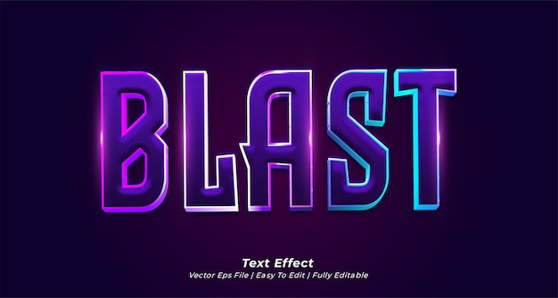 Effet de texte Blast style de texte 3d modifiable
