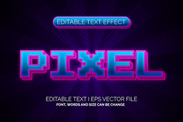 Effet de texte bleu pixel moderne