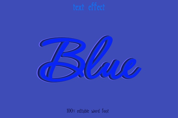 Vecteur effet de texte bleu