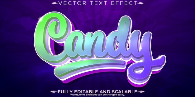 Effet de texte de bonbons sucre modifiable et style de texte sucré