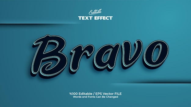 Vecteur effet de texte bravo modifiable