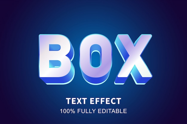 Effet De Texte Brillant Bleu Cristal 3d, Texte Modifiable