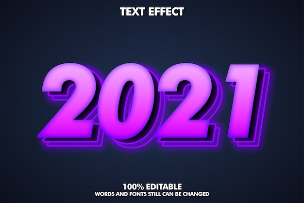 Effet de texte brillant moderne 2021