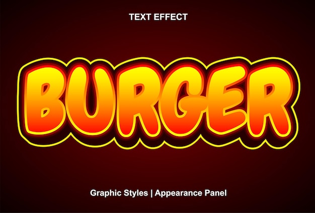 Effet de texte Burger avec style graphique et modifiable