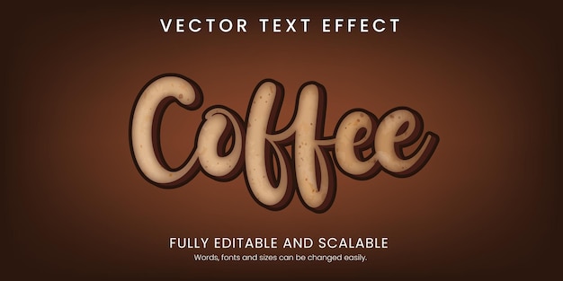 Effet de texte de café réaliste modifiable