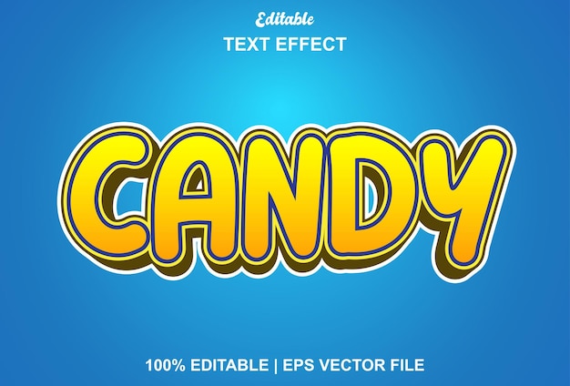 Effet De Texte Candy De Couleur Jaune Et Bleue