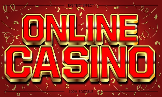 Vecteur effet de texte de casino en ligne