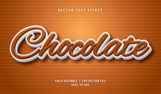 Effet de texte chocolat, style de texte modifiable