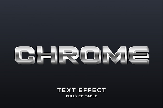 Vecteur effet de texte chrome argent moderne