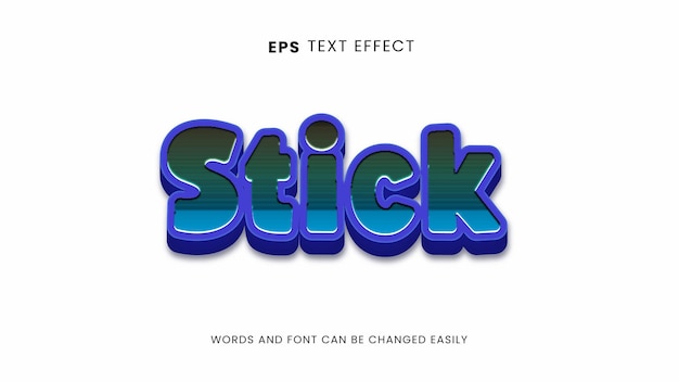 Un effet de texte coloré avec l'effet de bâton de titre Police entièrement modifiable