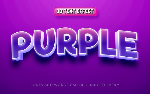 Effet de texte coloré modifiable 3d violet