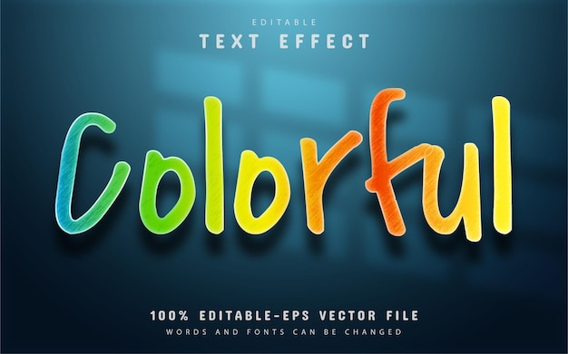 Vecteur effet de texte coloré modifiable