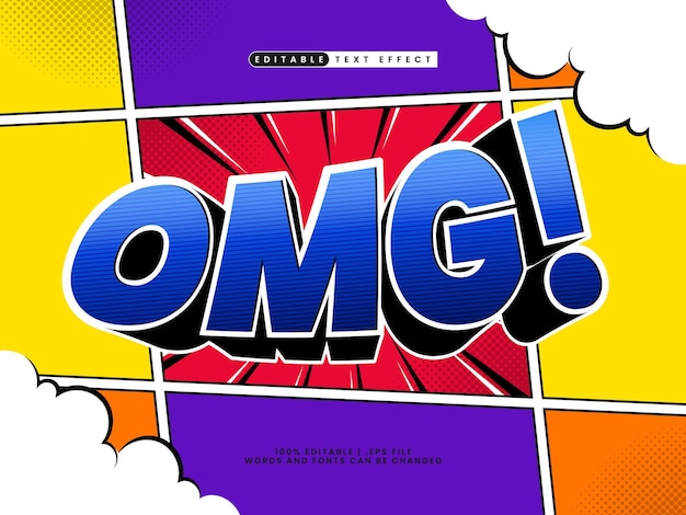effet de texte comique modifiable omg