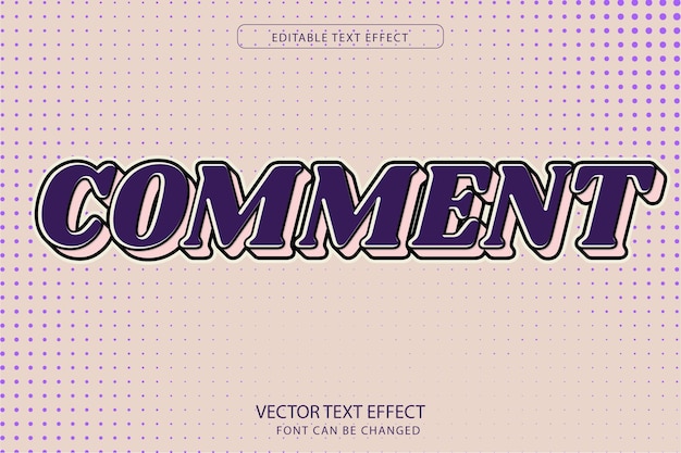 Vecteur effet de texte de commentaire