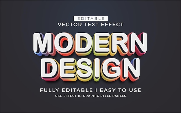 Effet de texte de conception moderne modifiable en 3D