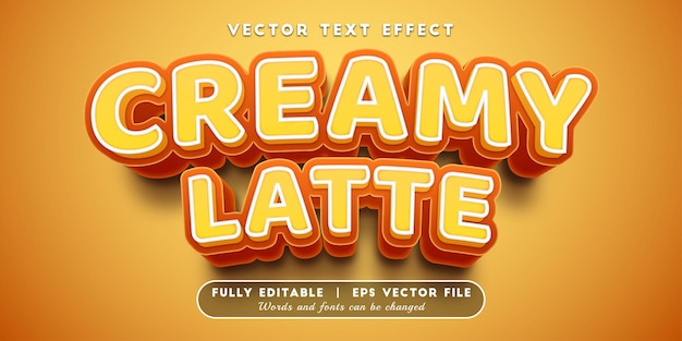 Effet de texte crémeux au lait avec style de texte modifiable
