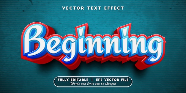 Effet de texte de début avec style de texte modifiable