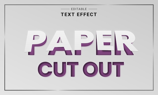 Vecteur effet de texte découpé en papier modifiable