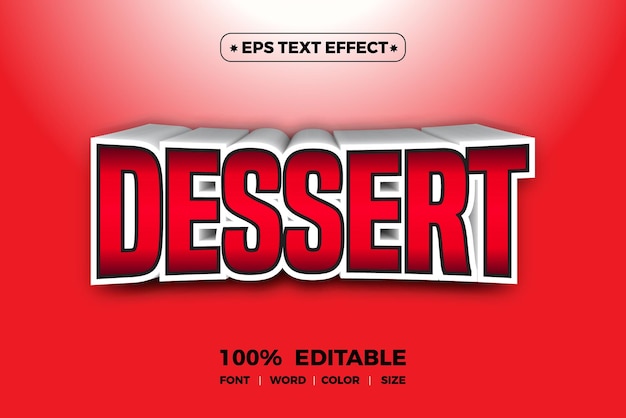 Effet De Texte De Dessert Avec Un Fond Rouge