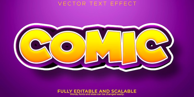 Effet de texte de dessin animé style de texte comique et enfant modifiable