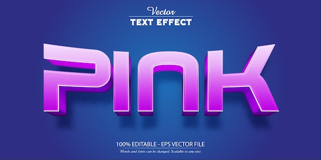 Effet de texte de dessin animé style de texte de couleur rose modifiable
