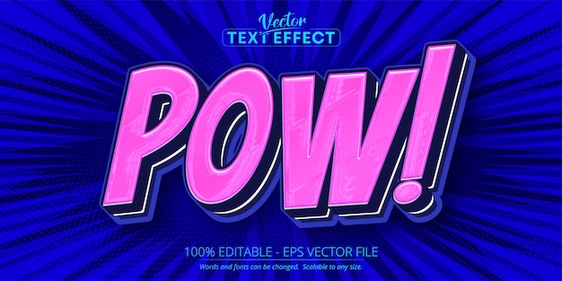 Effet de texte de dessin animé texte comique modifiable et style de texte comique