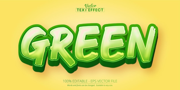 Effet De Texte De Dessin Animé Texte Vert Modifiable Et Style De Texte Comique