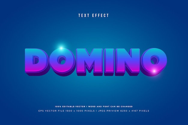 Effet De Texte Domino 3d Sur Fond Bleu