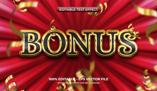 Effet De Texte Doré Avec Effet De Texte Bonus Modifiable Confettis 3d Sur Fond Rouge Sunburst